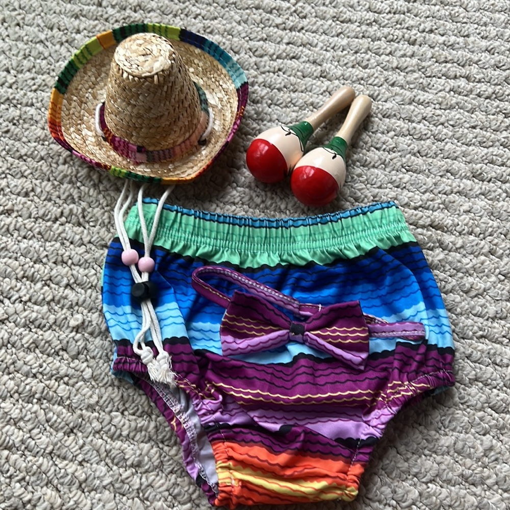 Geyoga Baby 1st Birthday Mexican Outfit Cake Smash Outfit no suspenders